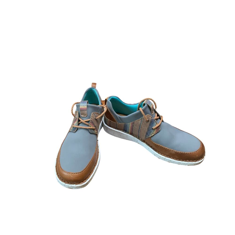 Justin Womens Vista Gray Casual Shoes JL280 Size 8 left foot back strap broken